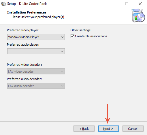 You don't need to change anything here, click "Next"